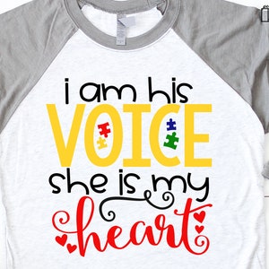 Autismus SVG - I Am His Voice He Is My Heart Svg, Autismus Bewusstsein Svg, Autismus Svg, PuzzleTeil Svg, Autismus Svg, Autismus Svg