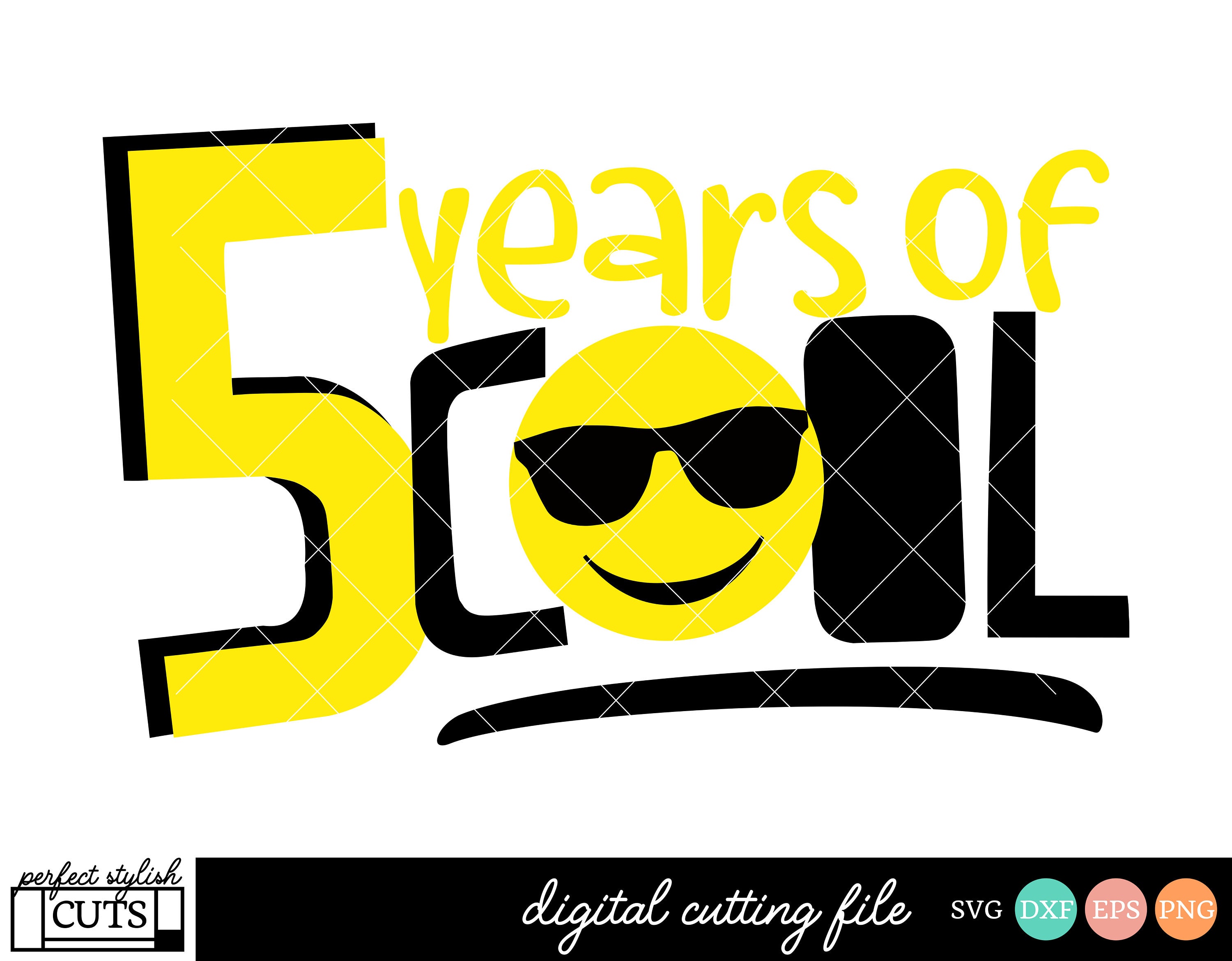 Download Emoji Birthday Svg 5th Birthday Svg 5 Years Of Cool Svg Etsy