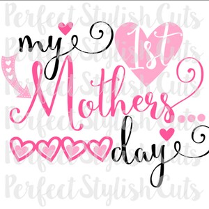 Meu primeiro dia das mães SVG, DXF, EPS, png Arquivos para máquinas de corte Cameo ou Cricut - Arrow svg, Mommy Svg, Camisa do Dia das Mães, Baby Girl Svg