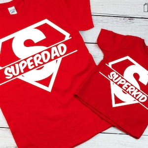 Super Dad SVG, arquivos Super Kid Svg, pai e filho combinando Svg para camisas do dia dos pais
