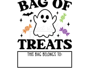 Tüte mit Leckereien SVG, Süßes Oder Saures Tasche svg, Halloween Tasche svg, Candy Bag svg