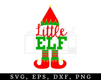 Little Elf SVG, DXF, EPS, png Files for Cutting Machines Cameo or Cricut - Christmas Svg, Winter Svg, Santa Svg, Elf Shirt, Ugly Sweater Svg