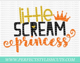 Little Scream Princess SVG, DXF, EPS, png Files for Cutting Machines Cameo or Cricut - Halloween Svg, Trick or Treat Svg, Ghost Svg, Boo Svg