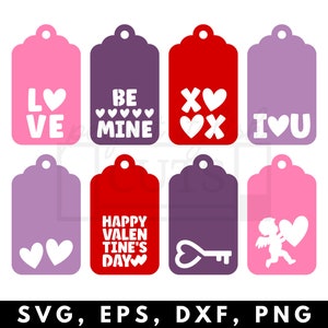 Valentinstag Geschenkanhänger SVG Dateien für Cricut - Happy Valentines Day Svg