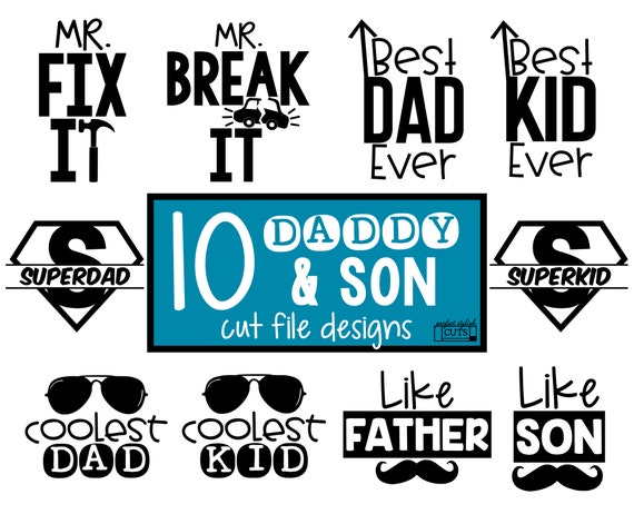 Father and Son SVG Bundle, Dad and Son Matching Shirts, Father's Day Svg, Super Dad, Mr Fix It, Best Dad, Like Father Like Son Svg