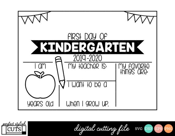 Back to school svg Preschool Svg First Day of School SVG PreK svg Silhouette Cricut Kindergarten svg for Chalkboard sign Printable