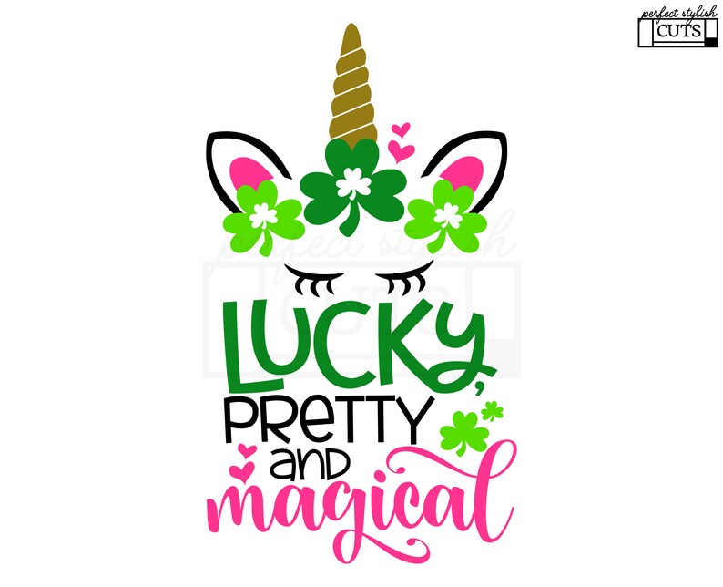 Unicorn Svg Lucky Pretty and Magical Svg St Patricks Day - Etsy Hong Kong