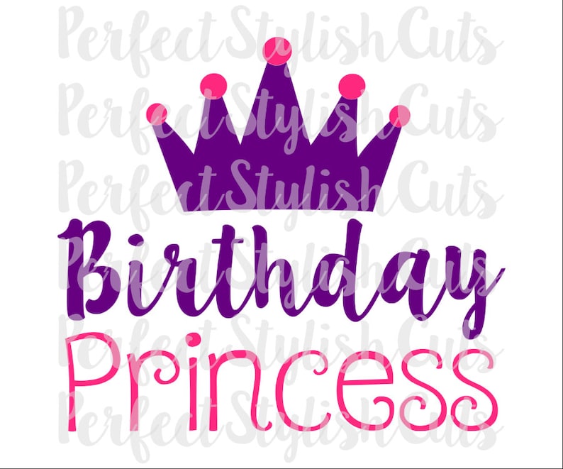Download Birthday Princess Crown SVG DXF EPS png Files for Cutting | Etsy