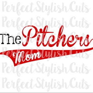 The Pitchers Mom SVG, DXF, EPS, png Files for Cutting Machines Cameo or Cricut Baseball Mom svg, Sports svg, Pitcher svg image 2