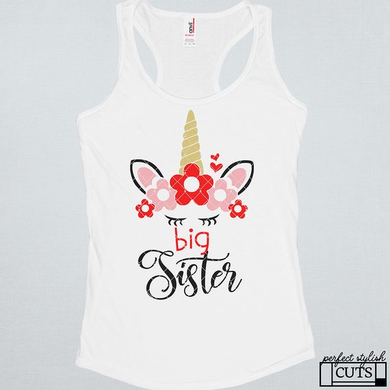 Unicorn Sister Shirt, Floral Bouquet Unicorn Sister Shirt, Floral Bouquet