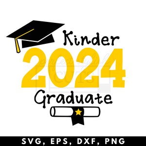 Kinder 2024 Graduate Svg - Graduação SVG, Classe de 2024 Svg, Camisa de formatura do jardim de infância