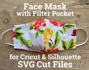 DIY Face Mask Pattern, Face Mask SVG File For Cricut and Silhouette Cameo Included, Resizable For Adults and Kids