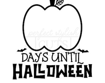 Plik SVG odliczania Halloween dla Cricut, dni do Halloween Svg, znak Halloween Svg