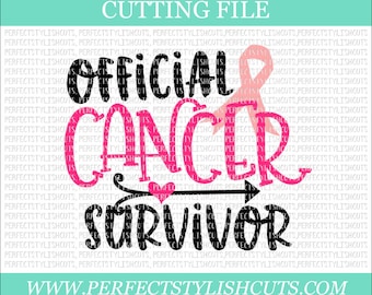 Official Cancer Survivor Svg - Breast Cancer SVG, DXF, EPS, png Files for Cutting Machines Cameo or Cricut - Awareness svg, Pink Ribbon svg