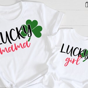 St Patricks Day Mama en Ik SVG Files, Lucky Mama Svg, Lucky Girl Svg