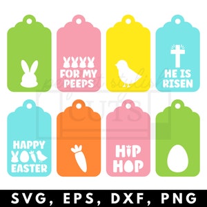 Étiquettes de cadeau de Pâques fichiers SVG pour Cricut - Joyeuses Pâques Svg
