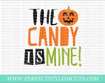 El caramelo es mío SVG, DXF, EPS, archivos png para máquinas de corte Cameo o Cricut - Fall Svg, Halloween Svg, Trick or Treat Svg, Pumpkin Svg