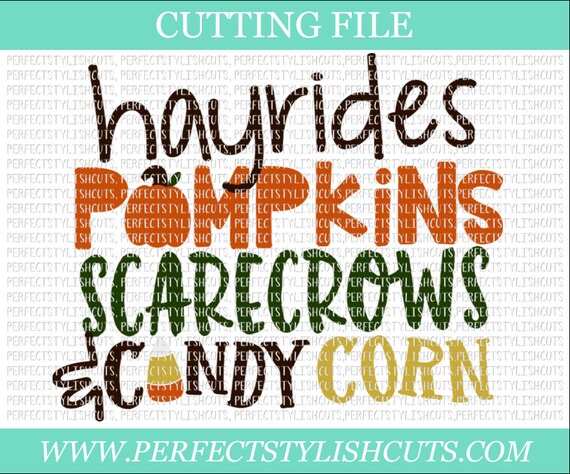 Hayrides Pumpkins Scarecrows And Candy Corn Svg Pumpkin Etsy