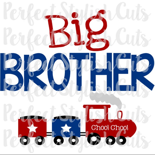 Big Brother SVG, DXF, EPS, png Files for Cameo and Cricut, Train svg, Boy svg file