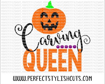 Carving Queen SVG, DXF, EPS, png Files for Cutting Machines Cameo or Cricut - Halloween Svg, Fall Svg, Pumpkin Svg, Trick or Treat Svg