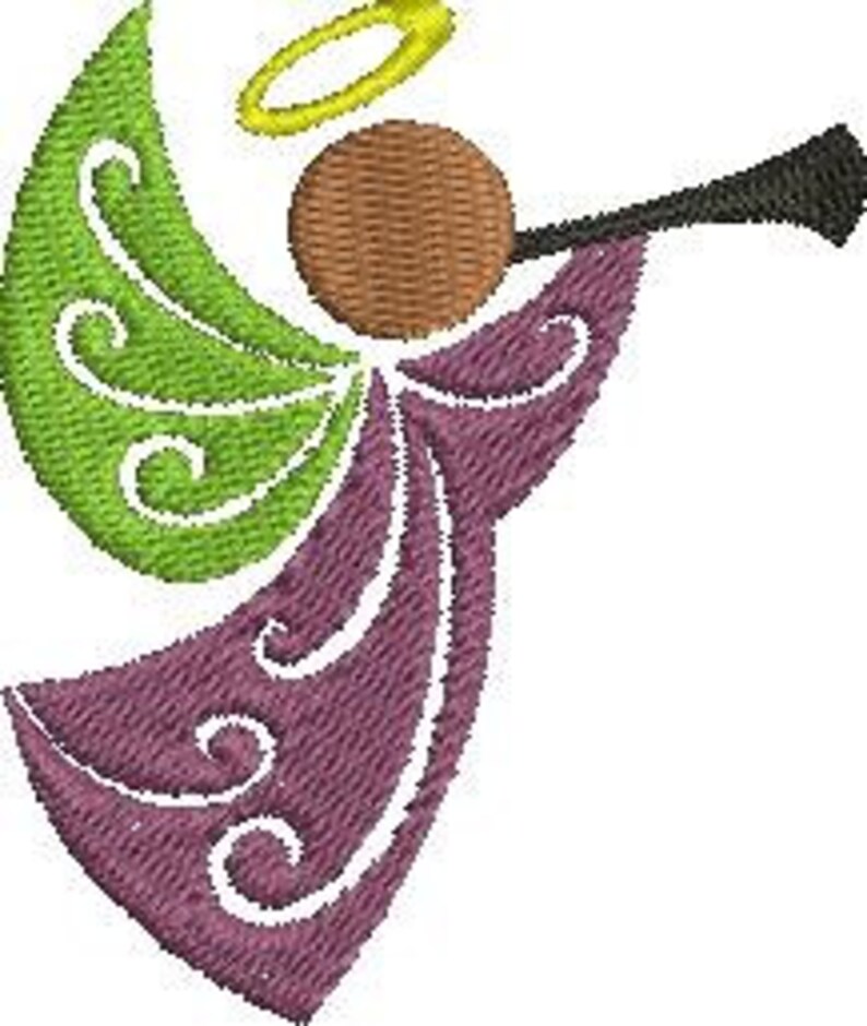 Machine embroidery trumpet angel  etsy Machine embroidery trumpet angel  etsy