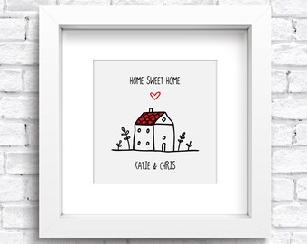 New Home Keepsake | New Home Print | Wedding | Anniversary | Couples Artwork | Friendships | Engagement | Family | Valentines | FREE POSTAGE