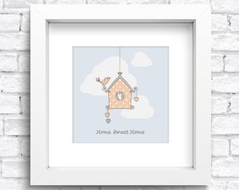 Home Sweet Home Keepsake | New Home | Wedding | Anniversary | Couples Artwork | Friendship | Engagement | Family | Valentines | FREE POSTAGE