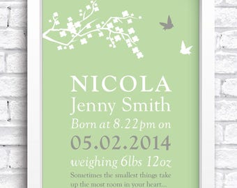 Baby Blossom Bunting | Nursery Wall Art | Personalised Gift | Framed | Digital Download | Christening | New Baby | Boy Girl | FREE POSTAGE