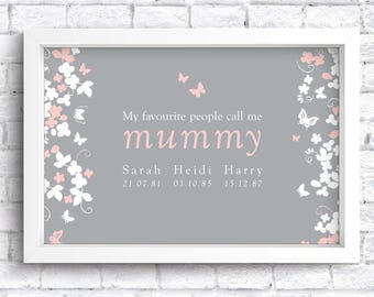 Mothers Day Print Keepsake | New Home Print | New Baby Print | Nursery Artwork | Family Artwork | Valentines | FREE POSTAGE