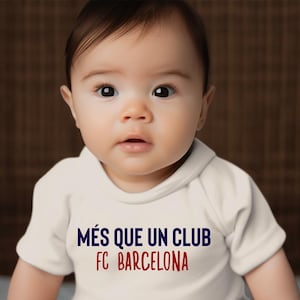Més que un club | Dad Baby Onesie | Barcelona FC Football | Soccer Onesie | Barcelona Onesie