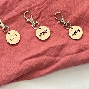 Pet ID Tag, Personalized, Wooden Dog Tag