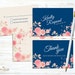 Printable Navy Blue Floral Wedding Invitation Set, Digital Files - Etsy