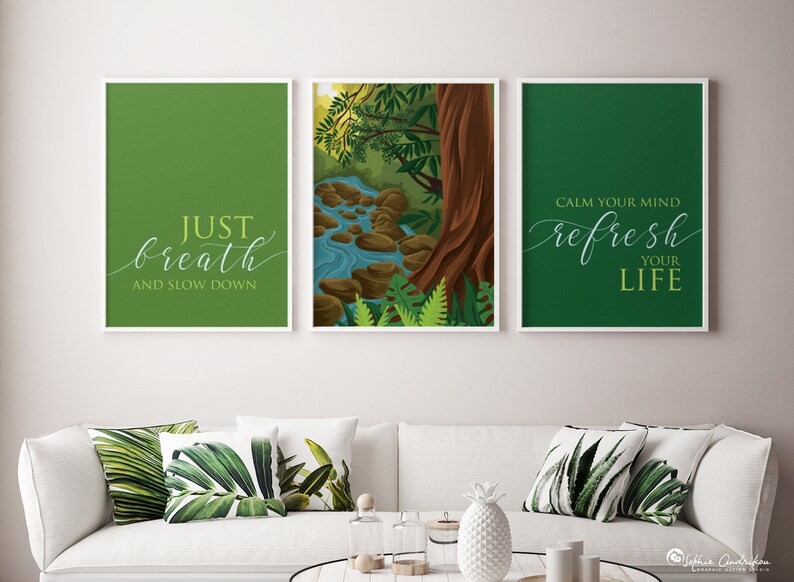 Printable Nature Wall Art Forest Illustration Poster Wall Etsy