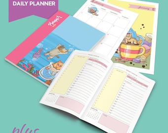 Daily Planner for 2026, Kawaii style: Printable pdf file for instant download