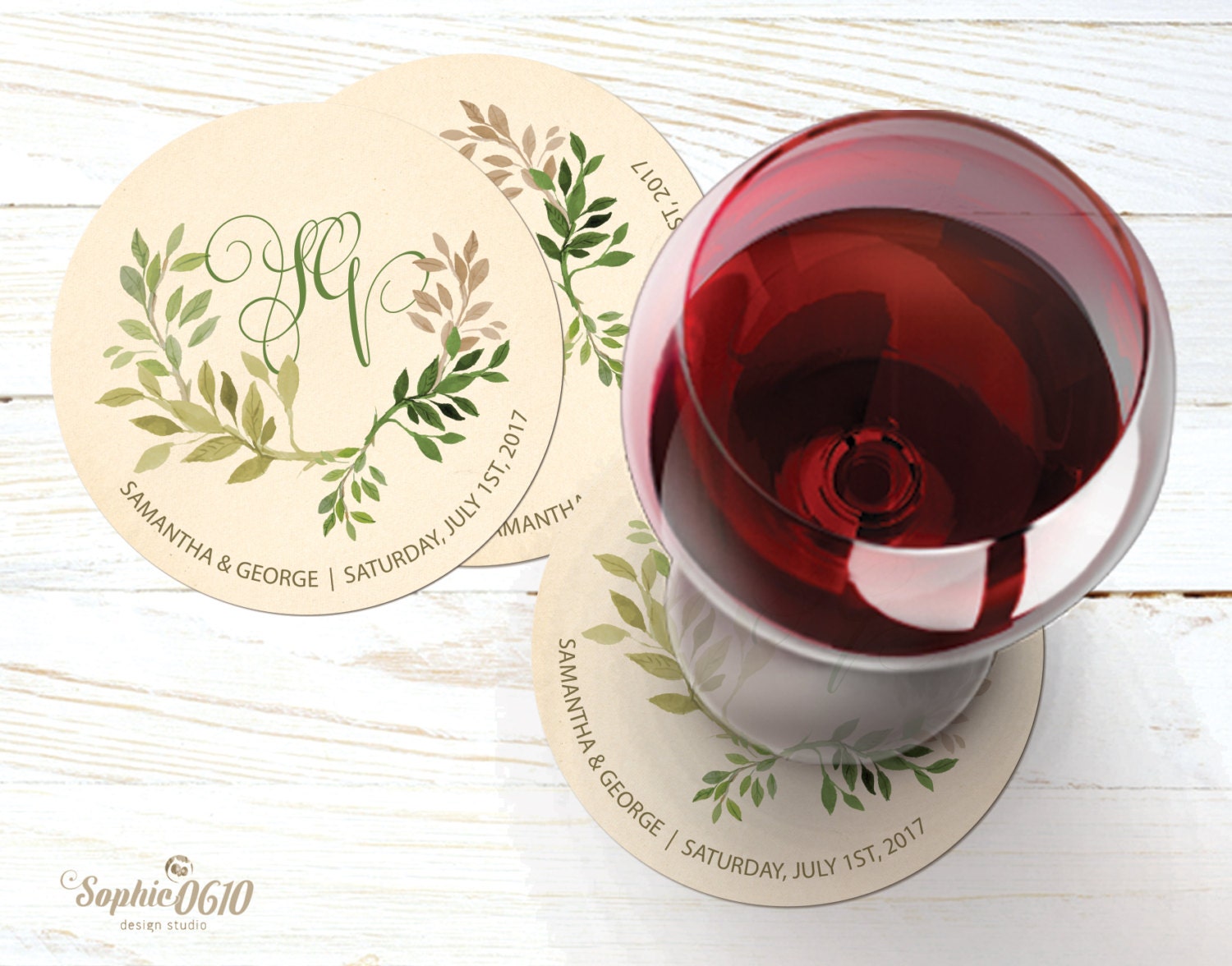 Personalized Printable Coasters Wedding Printable Coasters Etsy