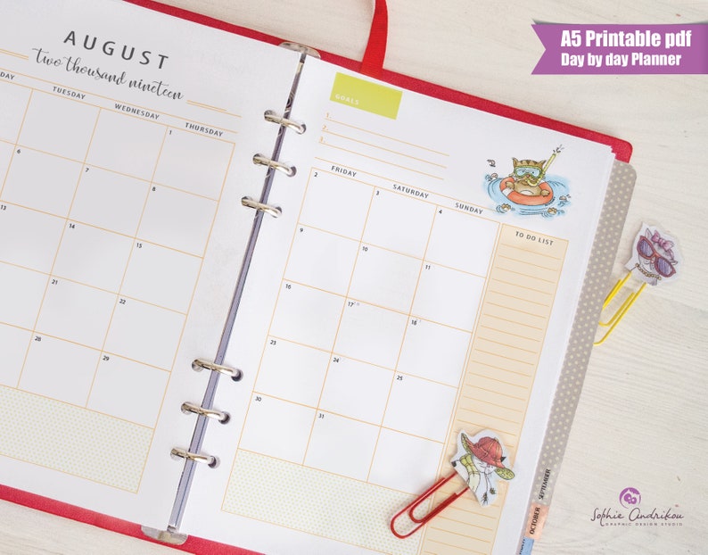2019 planner Printable, working day planner, 2019 Timetable, dated planner refill, Filofax a5 inserts, organizer a5 web pages, cat fans, immediate obtain picture regarding Day by Day Planner known as 2019 planner Printable, working day planner, 2019 Timetable, dated planner refill, Filofax a5 inserts, organizer a5 web pages, cat fans, immediate obtain