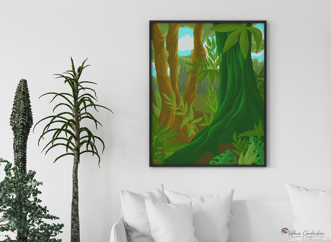 Printable Forest Wall Art Nature Illustration Poster Wall - Etsy