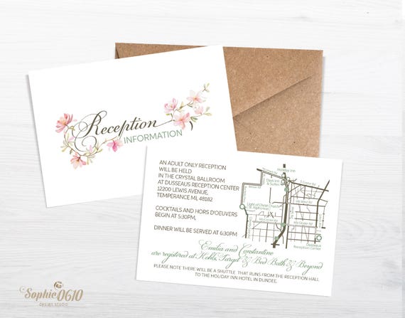 Wedding Information Cards with Custom Map