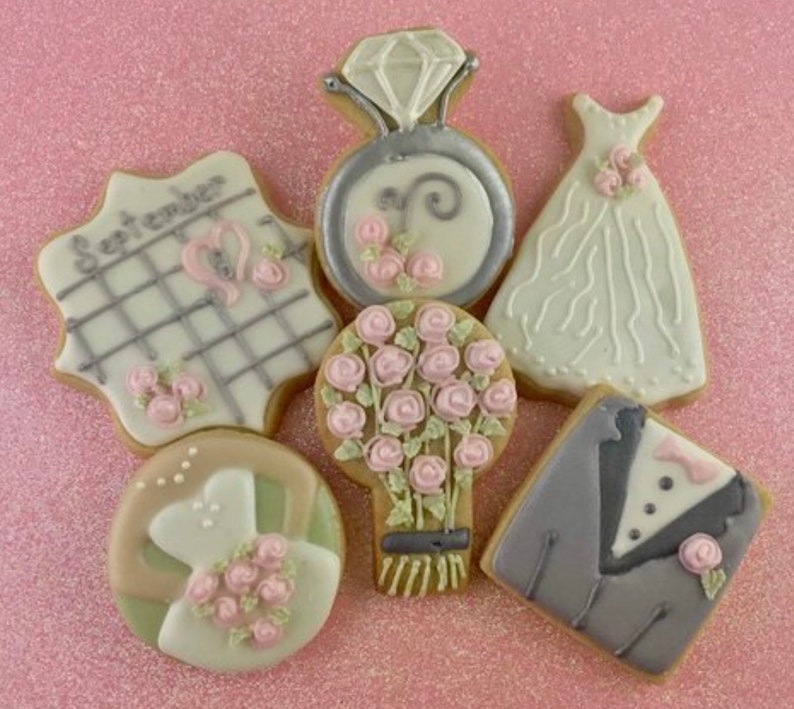 Wedding Cookies Rehearsal Dinner Bridal Shower Wedding Etsy