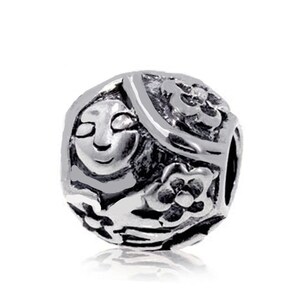 Charm for Pandora 925 sterling silver girl in the Flower