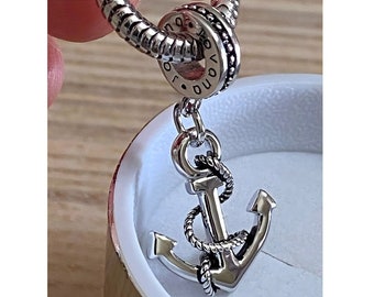 Charm for Pandora 925 Sterling Silver Anchor Dangle Charm, Fits Pandora Bracelet and necklace