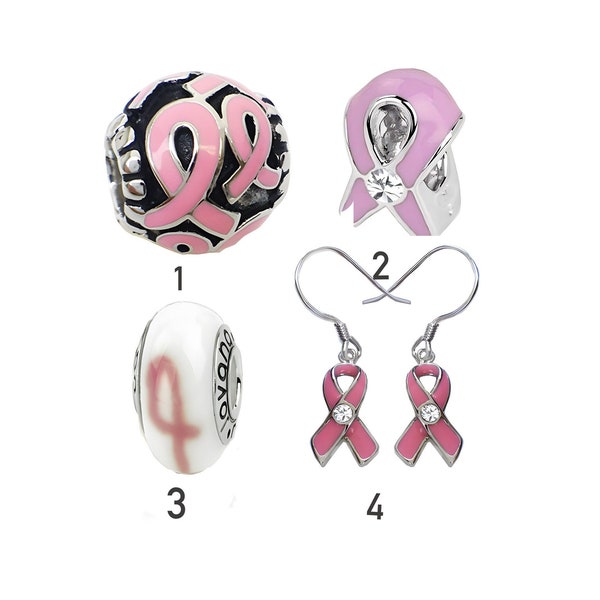 Charm for Pandora Breast Cancer Awareness Charms and Earrings