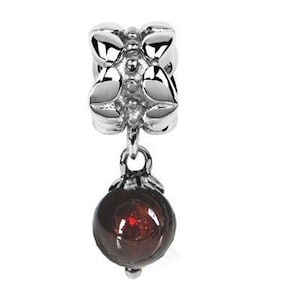 Charm for Pandora 925 Sterling Silver Dangle With January Dark
