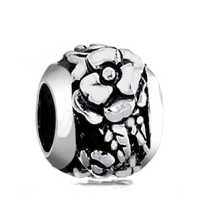 Sterling Silver Flower Pot charm , fits Pandora Bracelet