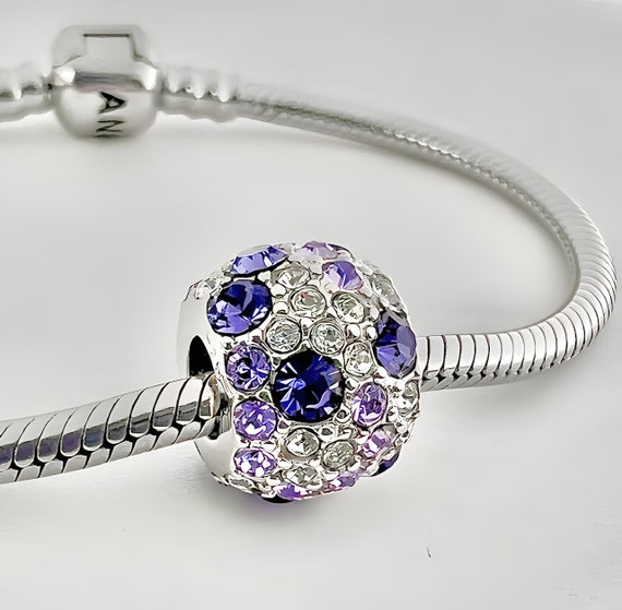 Charm for Pandora 925 Sterling Silver Swarovski Crystals Paved