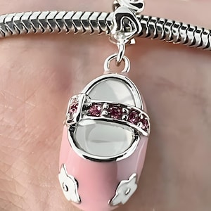 Charm for Pandora 925 sterling silver baby Girl pink , Blue Boy shoe dangle charm