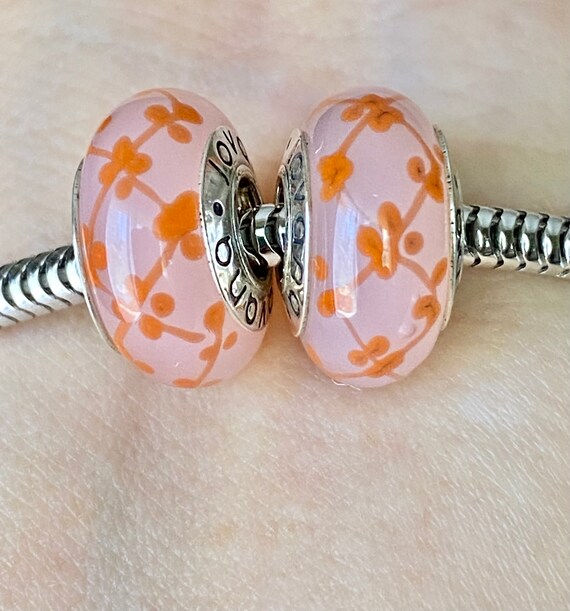 Pandora orange glass charm discount
