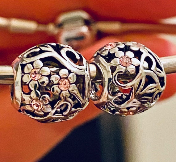 Original Pandora 925 Charms, Cherry Blossom Charms