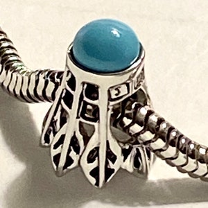 Charm for Pandora 925 sterling silver Badminton charm Turquoise or Tiger eye stone