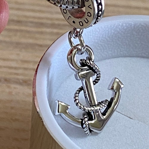 Sterling Silver Anchor Dangle Charm Fits Pandora Bracelet and Etsy